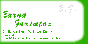 barna forintos business card